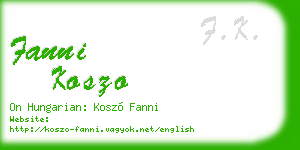 fanni koszo business card